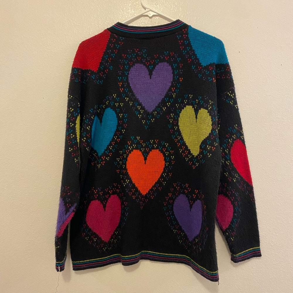 Vibrant Heart Pattern Sweater - image 4